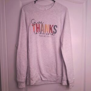 Gray 'Give Thanks' Sweatshirt Fall Women's